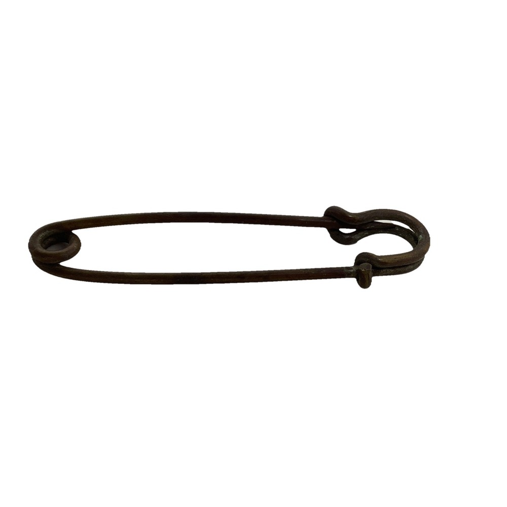 Vintage Large Brass Safety Pin 3 Inch Antique Industrial Rustic Primitive Decor